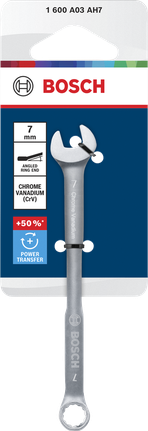 Kunci kombinasi Bosch 7 mm krom vanadium.
